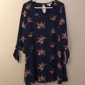Navy Floral Shift Dress
